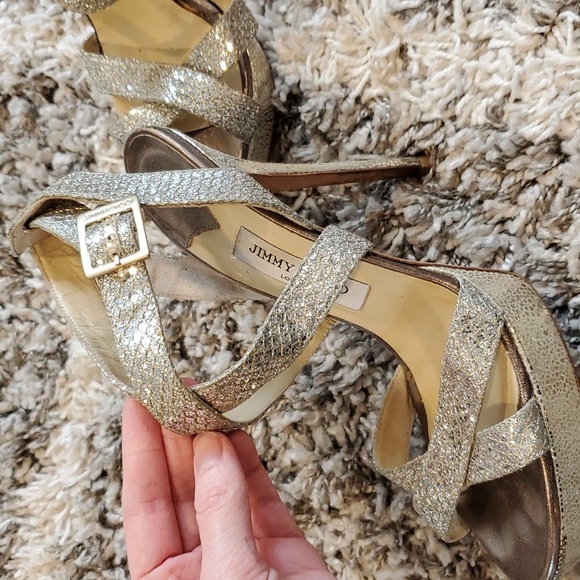 Jimmy Choo Glittering Silver Heels - Picture 8 of 16